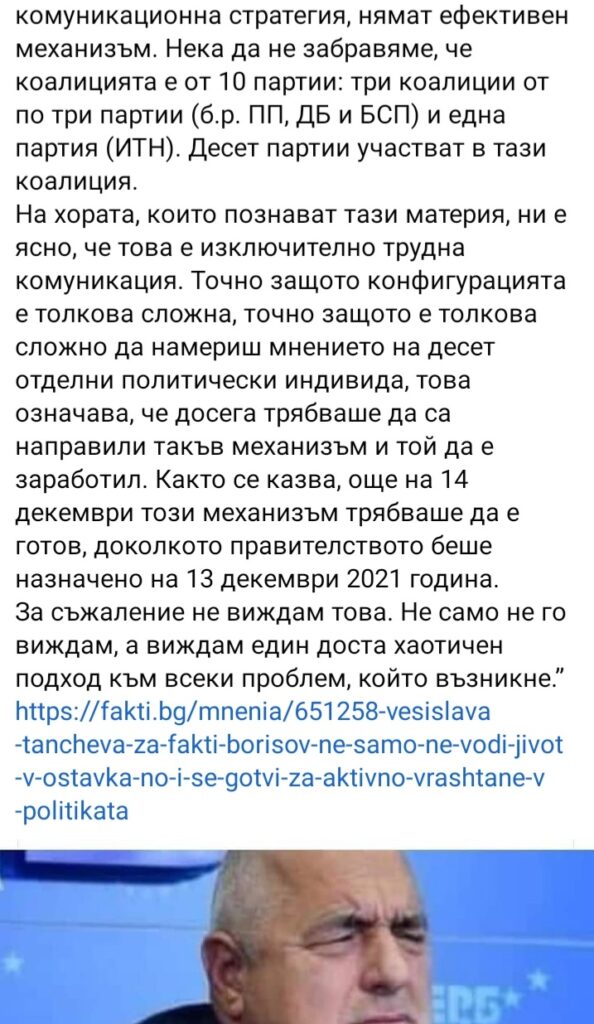 Ирина А.: Борисов се готви за активно връщане в политиката