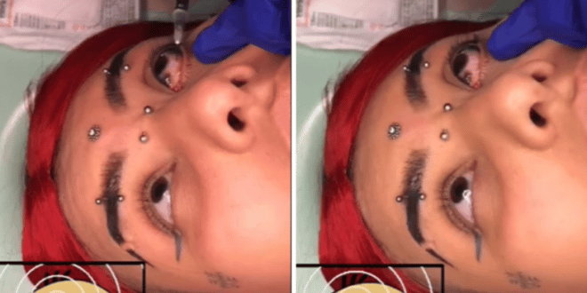 Тревожно видео: Тя реши да добави още една татуировка и си татуира очната ябълка