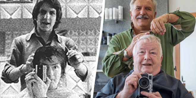 Мъж си прави огледално селфи с един и същ бръснар в продължение на 50 години – за последен път (ВИЖТЕ)